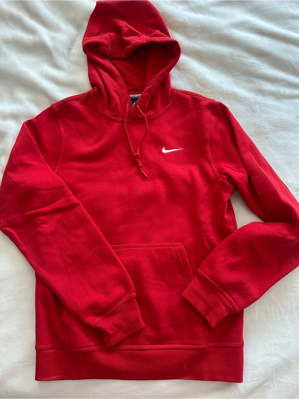 Nike Red Hooded Sweatshirt - Classic Swoosh Pullover